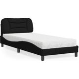 vidaXL Bed met matras stof zwart 90x190 cm