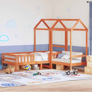 vidaXL Kinderbed met huisje massief grenenhout wasbruin 80x200 cm