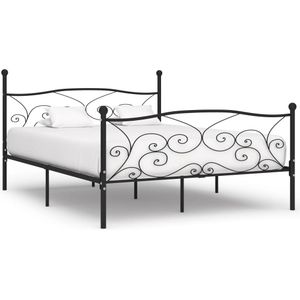 vidaXL Bedframe met lattenbodem metaal zwart 180x200 cm