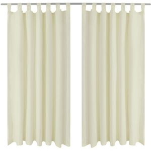 vidaXL-Micro-Satijnen-Gordijnen-met-Ringen-140-x-175-cm-2-stuks-(Creme)