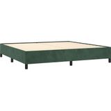 vidaXL Boxspring met matras fluweel donkergroen 200x200 cm