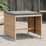 vidaXL Tuinkrukken 4 st met kussens 41x41x36 cm poly rattan beige