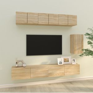 VidaXL-6-delige-Tv-meubelset-bewerkt-hout-sonoma-eikenkleurig