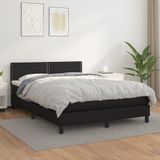 vidaXL-Boxspring-met-matras-kunstleer-zwart-140x200-cm