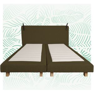 Tuur Boxspring 90x200cm - Groen - met LED lichten