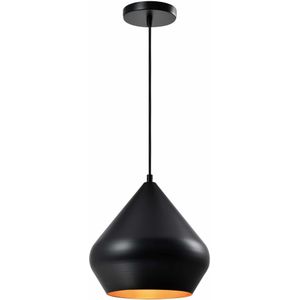 QUVIO Hanglamp modern - Koepellamp - D 25 cm - Zwart