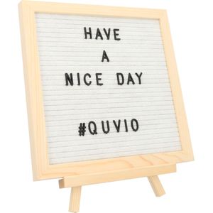 QUVIO Letterbord - Inclusief letters - Hout en vilt - Wit