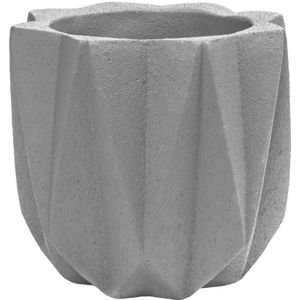 QUVIO - Bloempot - Lichtgrijs - Cement - Geometrisch Patroon