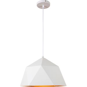 QUVIO Hanglamp modern - Hoekig design - Diameter 33 cm - Wit