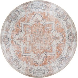 QUVIO Vloerkleed Havana - Rond - Oranje/Blauw - 200 cm
