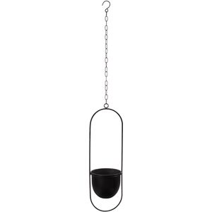 QUVIO Bloempot hangend - Langwerpig frame - Zwart