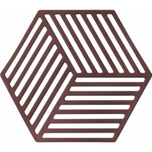 Krumble Pannenonderzetter - Hexagon klein - 14 x 12 cm - Rood