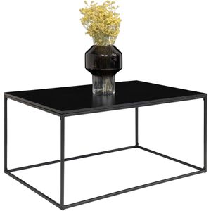 QUVIO Salontafel Gothenburg - Zwart - 60x90x45 cm - Staal en Spaanplaat