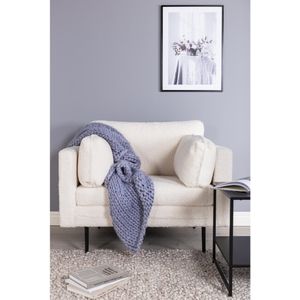 QUVIO Rochester Fauteuil - Teddy Stof Wit - Scandinavisch Design