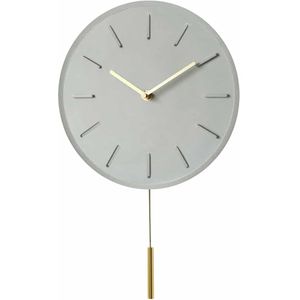 QUVIO Wandklok industrieel met slinger - Beton - Diameter 30 cm