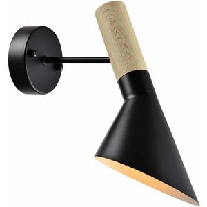 QUVIO Wandlamp Scandinavisch - Verstelbaar - Zwart en bruin
