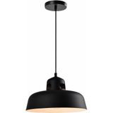 QUVIO Hanglamp industrieel - Simplistisch design - D 30 cm - Zwart
