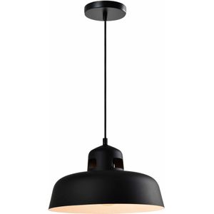 QUVIO Hanglamp industrieel - Simplistisch design - D 30 cm - Zwart
