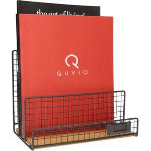 QUVIO Tijdschriftenrek staand - Metaal en hout