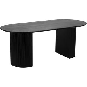 Lewis & Loft Eettafel Lynn - Ovaal - FSC®-gecertificeerd mangohout - 200x90 cm - Zwart