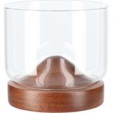 Aretica Whiskey glas - Houten onderzetter - 250 ml