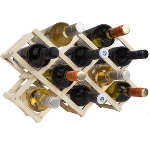 QUVIO Wijnrek - Voor 10 flessen - Inklapbaar