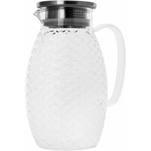 Krumble Karaf met filter, handvat en deksel - Schubbenpatroon - Glas en aluminium - 1,5 liter