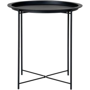 QUVIO Bijzettafel Noah - Rond - Staal - Ø47cm - Zwart