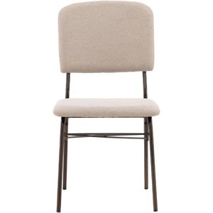 QUVIO Bura Eetkamerstoel 2-pack - Stijlvol en Comfortabel - Beige en Bruin