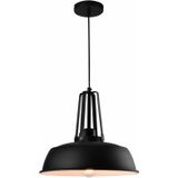 QUVIO Hanglamp industrieel - Bolvormige kap - Diameter 35 cm - Zwart