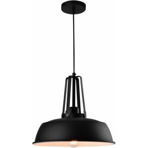 QUVIO Hanglamp industrieel - Bolvormige kap - Diameter 35 cm - Zwart