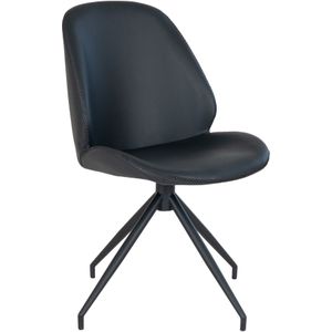 QUVIO Eetkamerstoel Monte Carlo - Zwart - Draaibaar - Ergonomisch Design - Set van 2