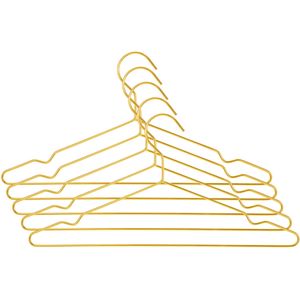 QUVIO Kledinghangers - Set van 10 - Kleerhangers - Hangers kleding - Broekhangers - Goudkleur - Goud - Staal