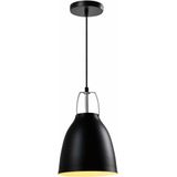 QUVIO Hanglamp industrieel - Ronde kegel - D 20 cm - Zwart