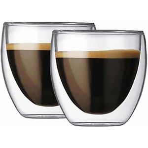 Krumble dubbelwandige espressoglazen - Set van 2 - 80 ml