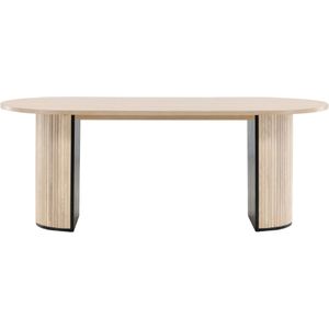 QUVIO Livo Ovale Eettafel - Moderne Elegantie - White Wash Fineer