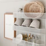 QUVIO Groot Kruidenrek - Staal - Wit - Ophangbaar - Voor 32 Kruidenpotjes - 4 laags