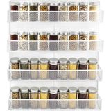 QUVIO Groot Kruidenrek - Staal - Wit - Ophangbaar - Voor 32 Kruidenpotjes - 4 laags