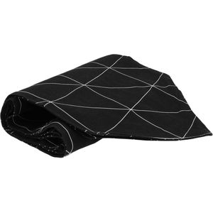 QUVIO Tafelloper zwart - Katoen en linnen - 200 x 30 cm