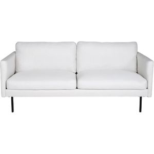 QUVIO 2-zitsbank - Scandinavisch design - Lichtbeige stof - Zwarte metalen poten
