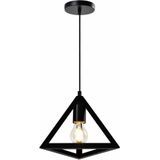 QUVIO Hanglamp modern - Design lamp driehoek - 25 x 25 x 19 cm - Zwart