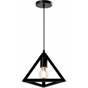 QUVIO Hanglamp modern - Design lamp driehoek - 25 x 25 x 19 cm - Zwart