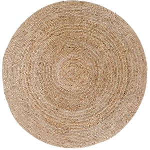 QUVIO Gevlochten Jute Vloerkleed - Natuurlijk - 180 cm Diameter