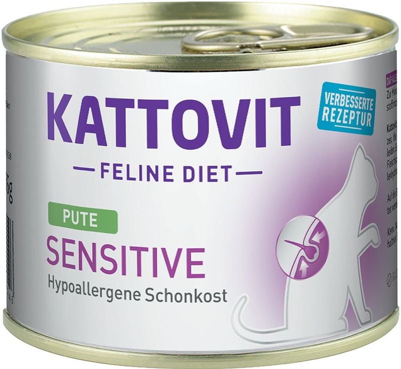 Kattovit Sensitive (Hypoallergeen Dieetvoer) Kattenvoer - 6 x 185 g Kalkoen