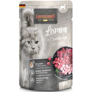 Dubbelpak: Leonardo Finest Selection Zakjes 32 x 85 g Kattenvoer - Lam & Cranberries