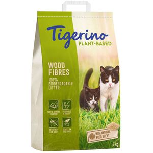 7l (3kg) Tigerino Houtvezel Kattenbakvulling op plantaardige basis - Natuurlijke houtgeur, geurvrij