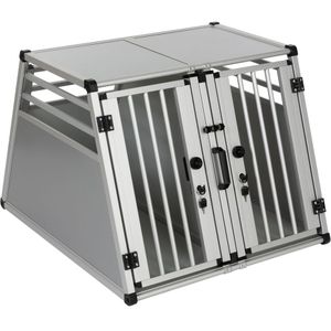 L: L 92 x B 80 x H 65 cm - Hondenbench Auto AluRide Dubbelbox