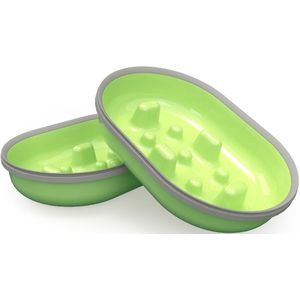 SureFeed Microchip Voerautomaat - 2x SureFeed vervangingskommen voor Slow-Feeding, 375 ml, groen