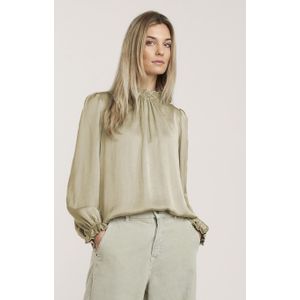 Summum Puffy Sleeves Silky Blouse