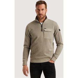 PME Legend - PSW2509457 - Sweater - Katoenen Ribjersey - Halve Ritssluiting